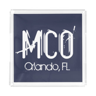 MCO Orlando Typography Blue Acrylic Tray