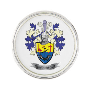 McPherson Family Crest Coat of Arms Lapel Pin