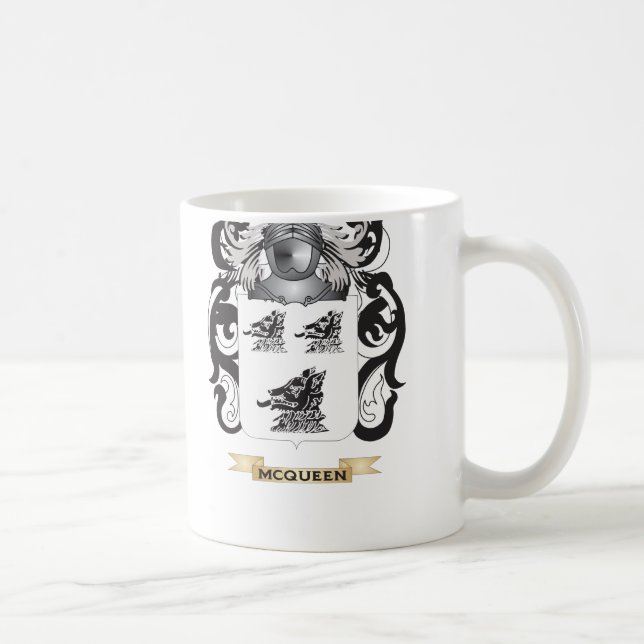 McQueen Coat of Arms (Family Crest) Coffee Mug (Right)