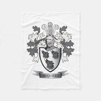McQueen Family Crest Coat of Arms Fleece Blanket