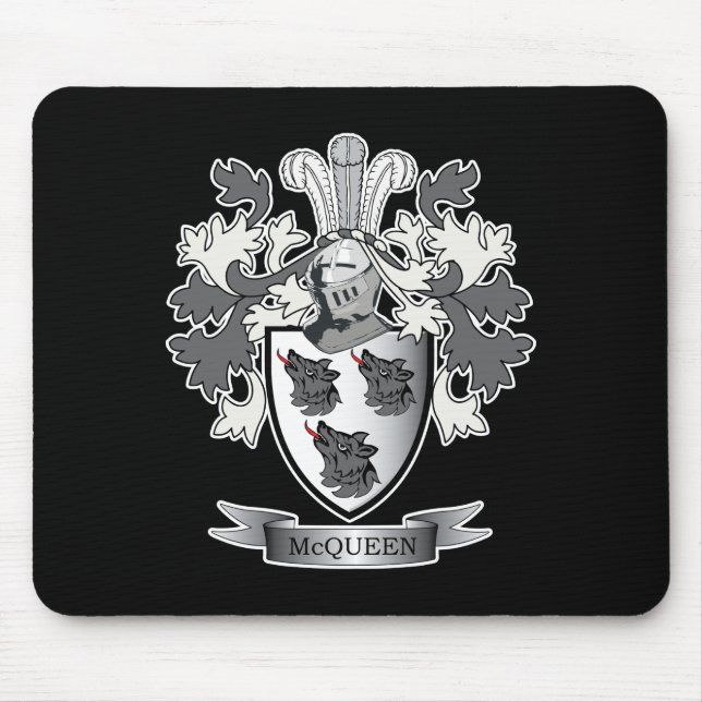 McQueen Family Crest Coat of Arms Mouse Pad (Front)
