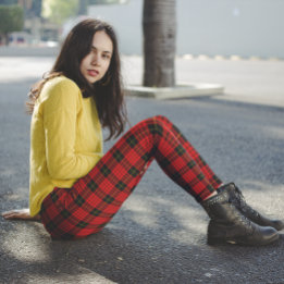 McQueen Tartan Red Black   Leggings