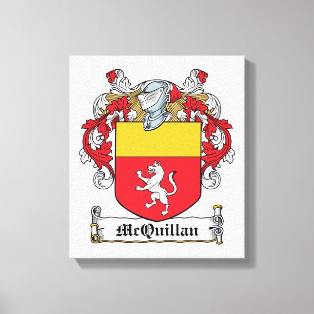McQuillan Family Crest Canvas Print (Front)