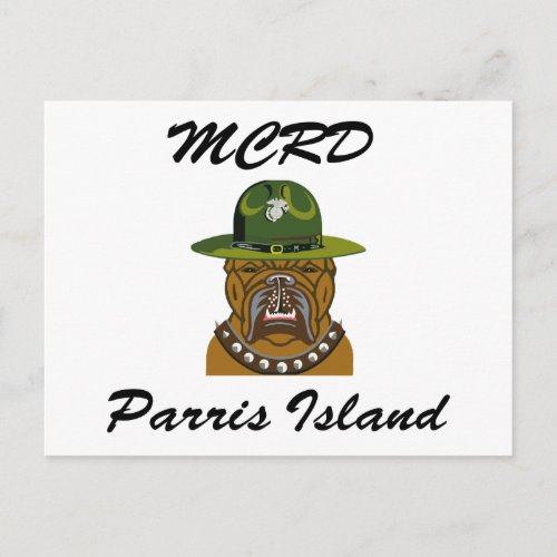 MCRD Paris Island Devil Dog Postcard