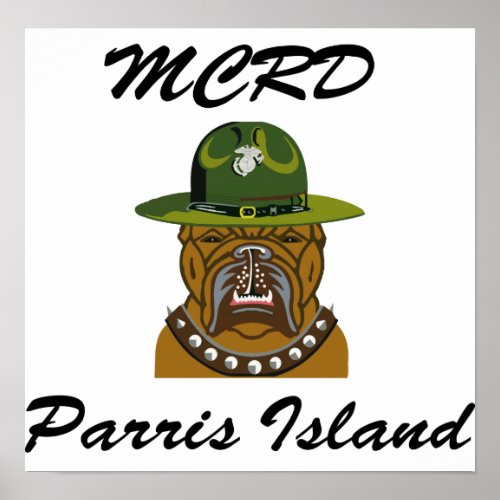 MCRD Parris Island Devil Dog Poster