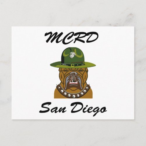 MCRD San Diego Devil Dog Postcard