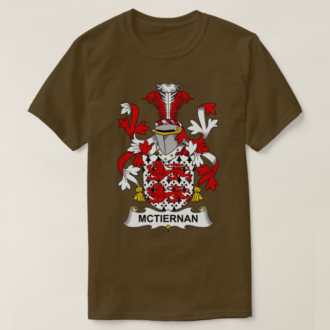 McTiernan Coat of Arms Family Crest  T-Shirt (Design Front)
