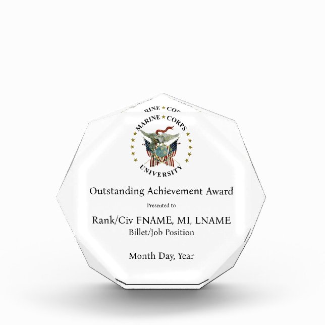 MCU Outstanding Achievement Award (Front)