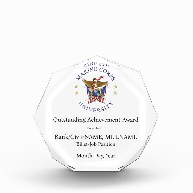 MCU Outstanding Achievement Award (Front)