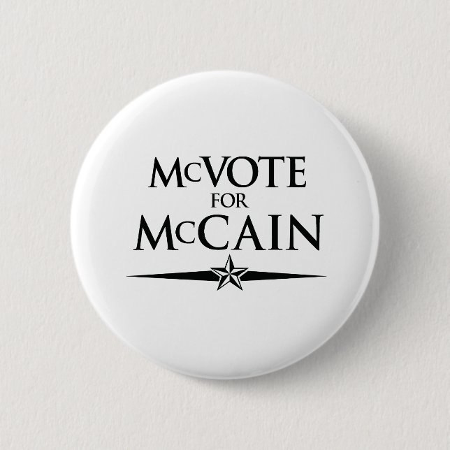 MCVOTE FOR MCCAIN PINBACK BUTTON (Front)