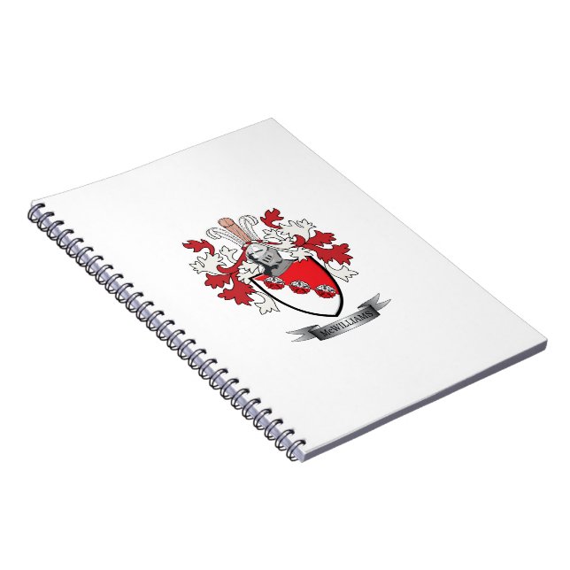 McWilliams Family Crest Coat of Arms Notebook (Right Side)