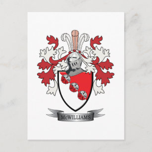 McWilliams Family Crest Coat of Arms Postcard