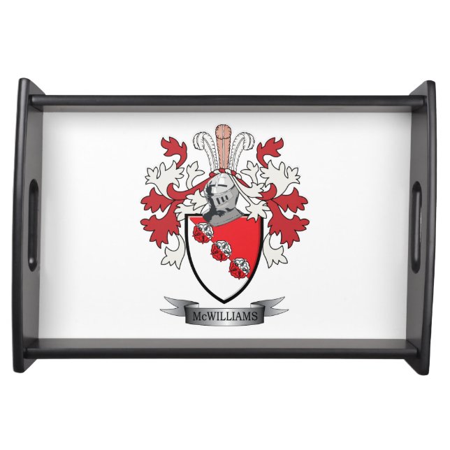 McWilliams Family Crest Coat of Arms Serving Tray (Front)
