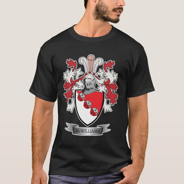 McWilliams Family Crest Coat of Arms T-Shirt (Front)