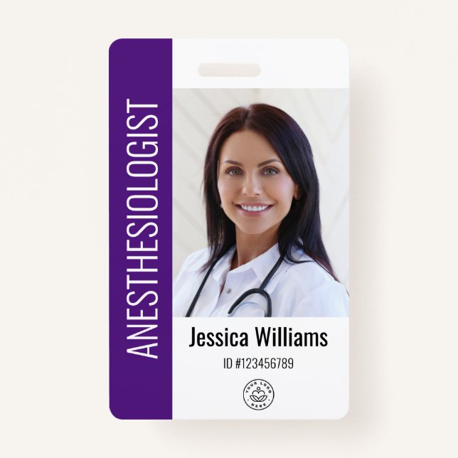 MD Doctor Hospital Medical Employee Photo ID Badge (Front)