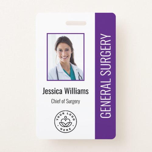 MD Doctor Hospital Medical Employee Photo ID Badge
