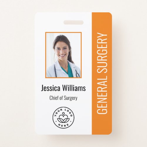 MD Doctor Hospital Medical Employee Photo ID Badge