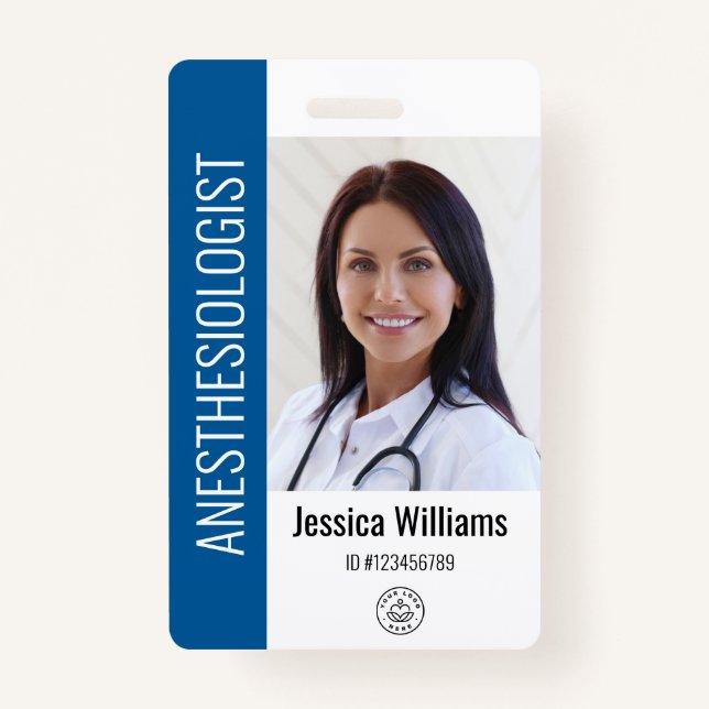 MD Doctor Hospital Medical Employee Photo ID Badge (Front)
