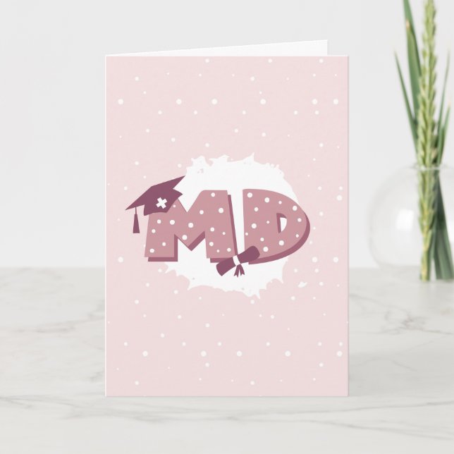 MD Doctor Medical Student Graduation  Card (Front)