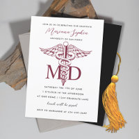 MD Doctor of Medicine Burgundy Graduation