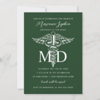 MD Doctor of Medicine Graduation Custom Color Invi
