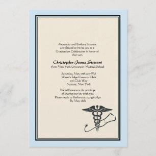 MD Graduation Invitation Blue