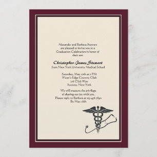 MD Graduation Invitation Crimson