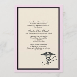 MD Graduation Invitation Pink