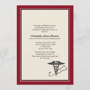 MD Graduation Invitation Scarlet