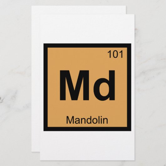 Md - Mandolin Chemistry Periodic Table Symbol (Front/Back)