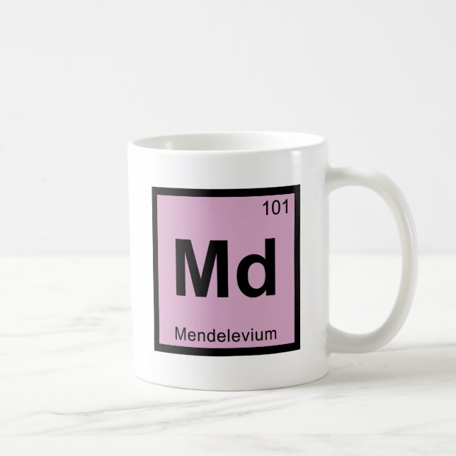 Md - Mendelevium Chemistry Periodic Table Symbol Coffee Mug (Right)