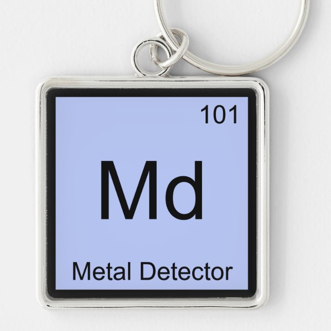 Md - Metal Detector Chemistry Element Symbol Tee Keychain (Front)