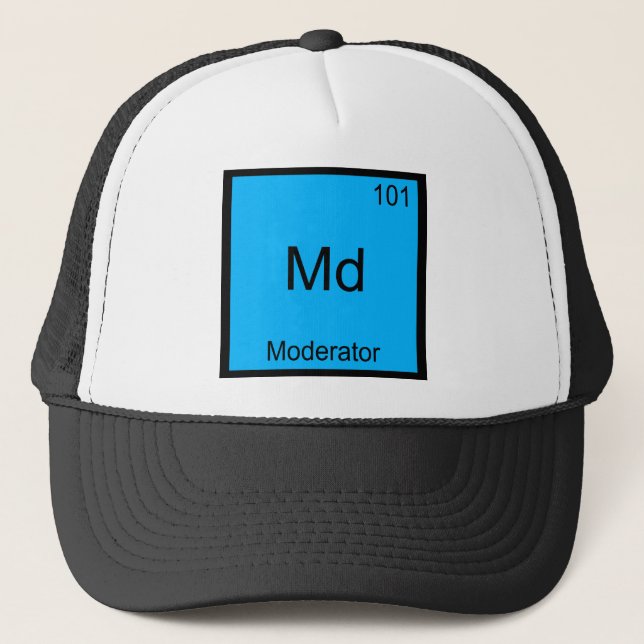 Md - Moderator Funny Chemistry Element Symbol Tee Trucker Hat (Front)
