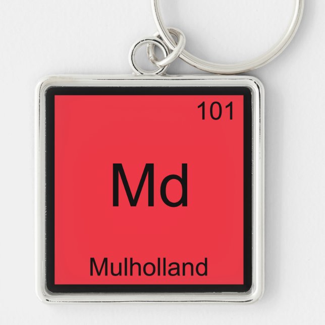 Md - Mulholland Funny Chemistry Element Symbol Tee Keychain (Front)