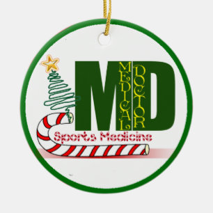 MD SPORTS MEDICINE CHRISTMAS MEDICAL DOCTOR CERAMIC ORNAMENT