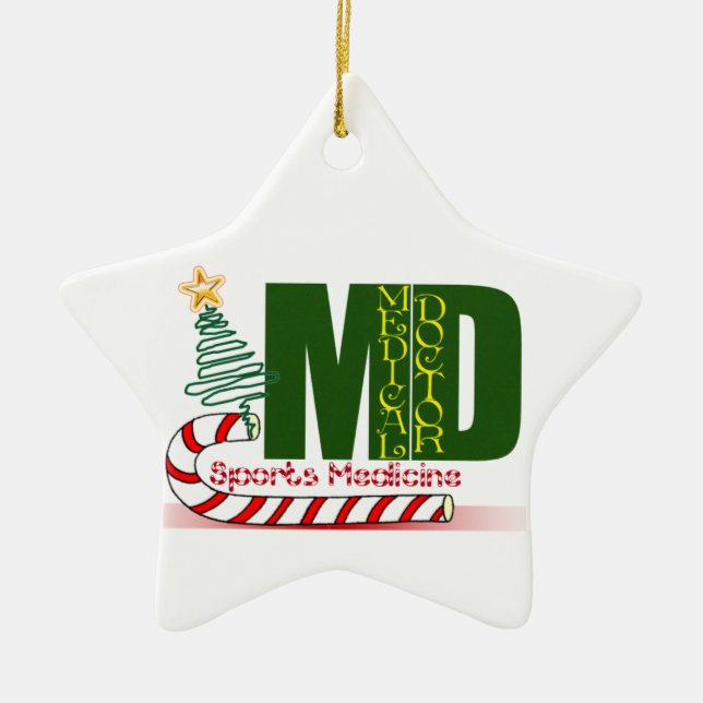MD SPORTS MEDICINE CHRISTMAS MEDICAL DOCTOR CERAMIC ORNAMENT (Front)