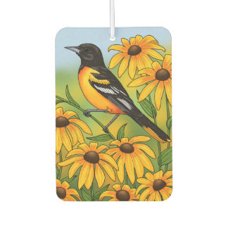 MD State Bird Oriole & Black-eyed Susan Flower Air Freshener