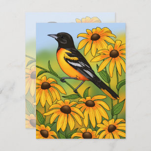 MD State Bird Oriole & Black-eyed Susan Flower Invitation