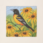 MD State Bird Oriole & Black-eyed Susan Flower Scarf<br><div class="desc">Maryland state symbols,  the Baltimore oriole bird & the black-eyed Susan flowers daisy flowers (rudbeckia hirta)</div>