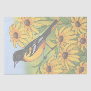 MD State Bird Oriole & Black-eyed Susan Flower Tissue Paper
