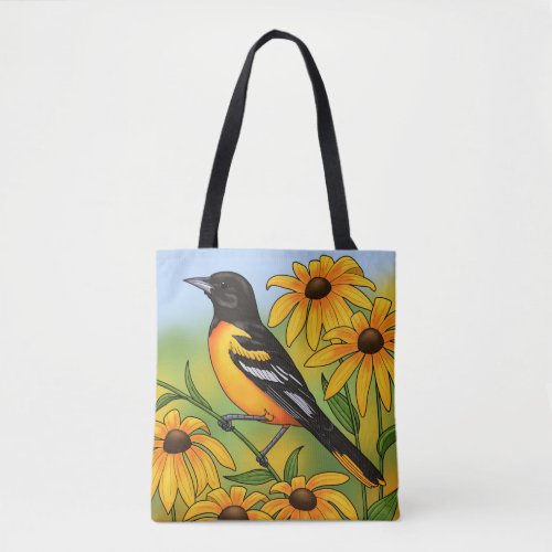 MD State Bird Oriole  Black_eyed Susan Flower Tote Bag