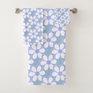 Mdern Light Blue & White Flowers