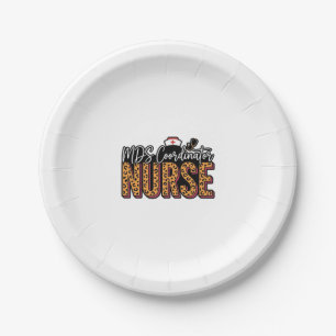 MDS Coordinator Nurse Vintage Leopard Shirt Design Paper Plates