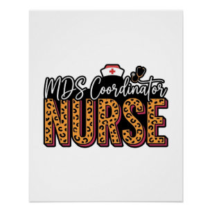 MDS Coordinator Nurse Vintage Leopard Shirt Design Poster