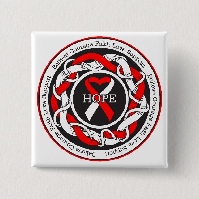 MDS Hope Intertwined Ribbon Button (Front)