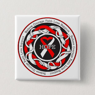 MDS Hope Intertwined Ribbon Button