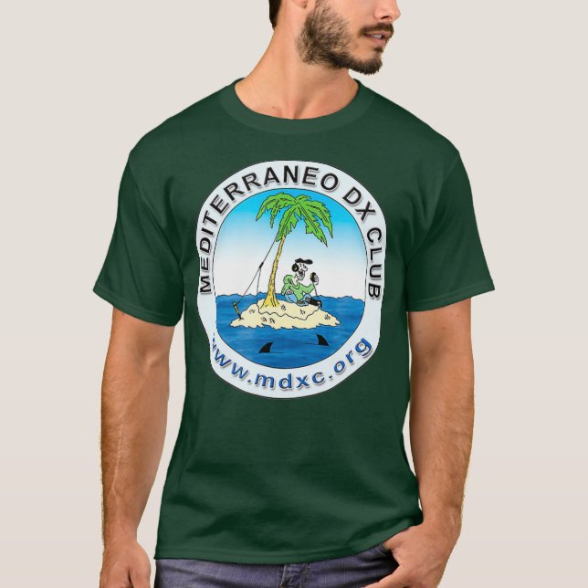 MDXC Ham Radio  - Mediterraneo DX Club white tee (Front)