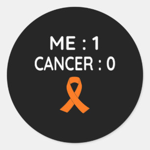 Me 1 Cancer 0 Leukemia Awareness Classic Round Sticker