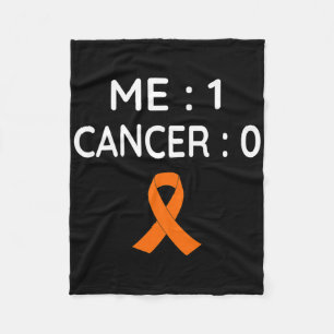 Me 1 Cancer 0 Leukemia Awareness  Fleece Blanket