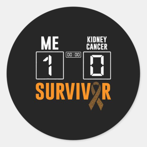 Me 1 Kidney Cancer 0 Kidney Cancer Survivor Classic Round Sticker